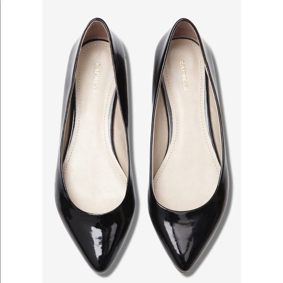Shoes - BNWT Classic Black Patent Look PU Flats